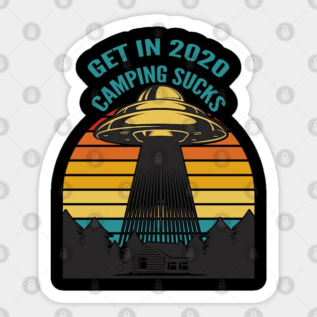 Funny Alien Ufo Retro Shirt Sticker by Retro_Design_Threadz